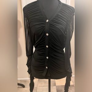 Sexy black sheer blouse